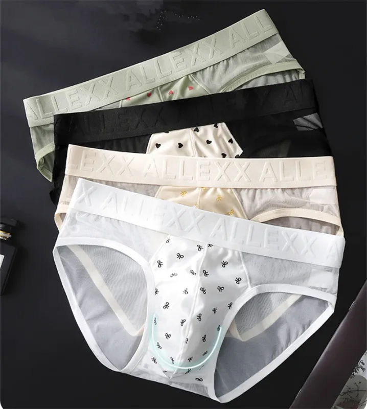 الكبار 18 زائد cueca شبكة ملابس داخلية للرجال رسالة الخصر cuecas masculino طباعة calzoncillos hombre ثلاثية الأبعاد محدب حقيبة رجل الملابس الداخلية جديد — image 3