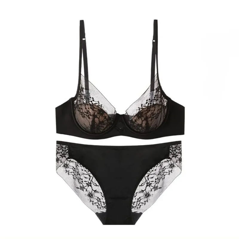 Set di lingerie in pizzo e raso in stile francese con spalline regolabili e reggiseno con imbottitura sottile e morbida biancheria intima per ragazze musulmane — image 7