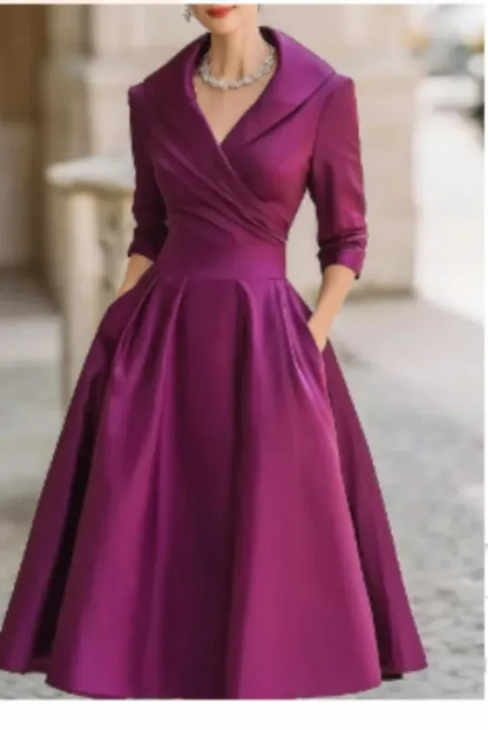 Abito da sera in chiffon a maniche corte da donna Abito da festa femminile Monocromatico Bohemian Lungo Elegante Nuovo 2022 — image 8