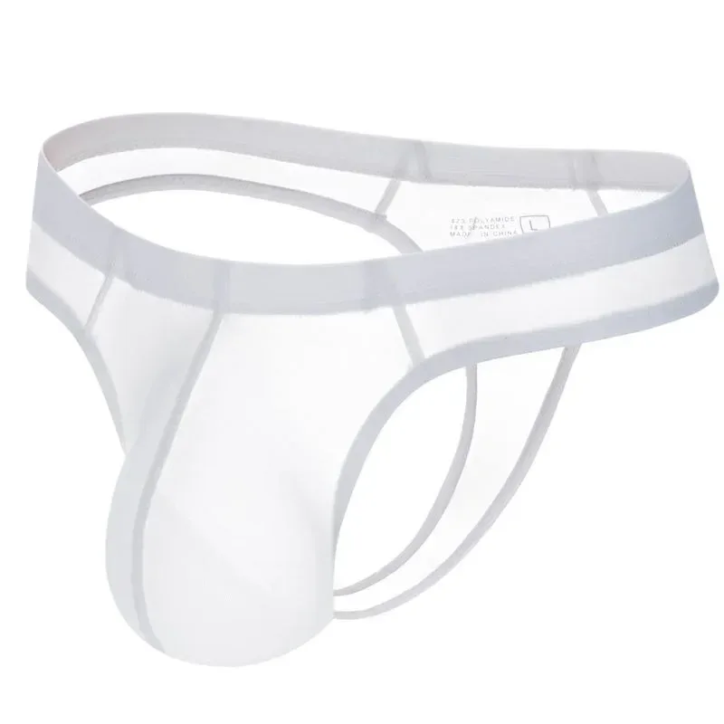 Sexy Men's Thongs Underwears Ultra-thin Thong G Strings Pouch Ice Silk Tanga Hombre Sexy Gay Underpants Breathable Briefs Men