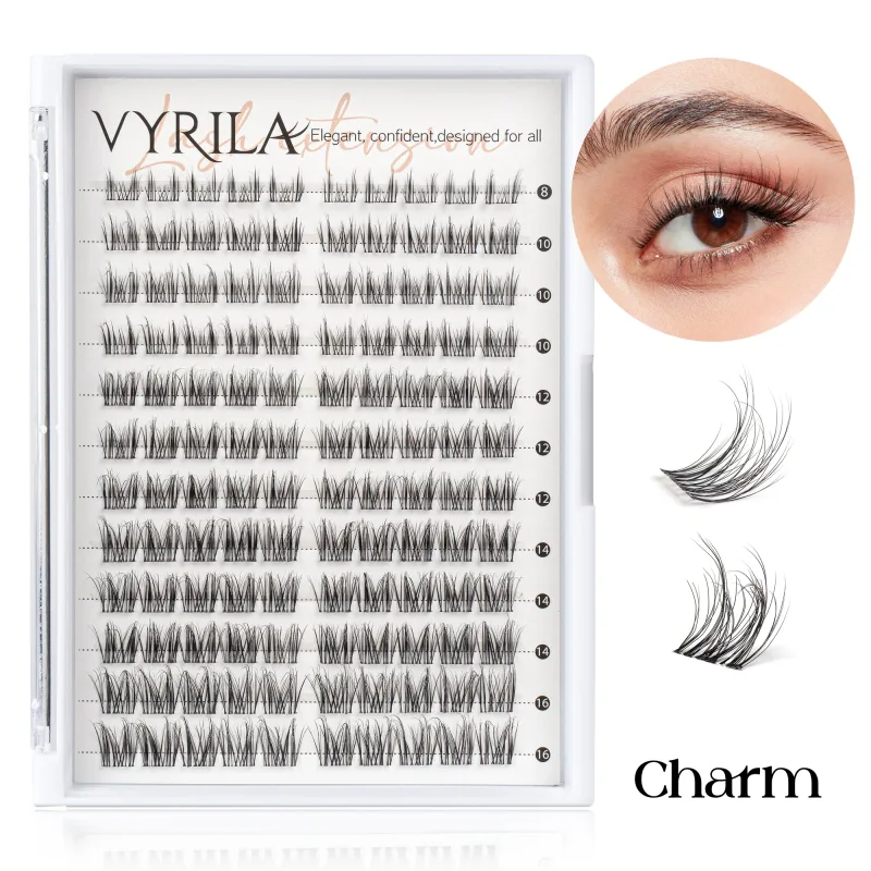 Individual Lashes Cluster C Curl Mix Lash Clusters 3D Wispy DIY Eyelash Extension 0.1mm Super Thin Band Resuable Natural Lashes
