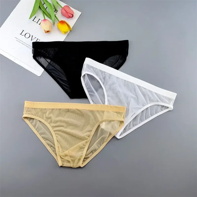 Pakaian Dalam Transparan Ukuran Plus Celana Dalam Seksi Tembus Pandang untuk Pria dengan Kantong Nilon Hombre Slip Celana Dalam Pria Sejuk XL-4XL — image 17