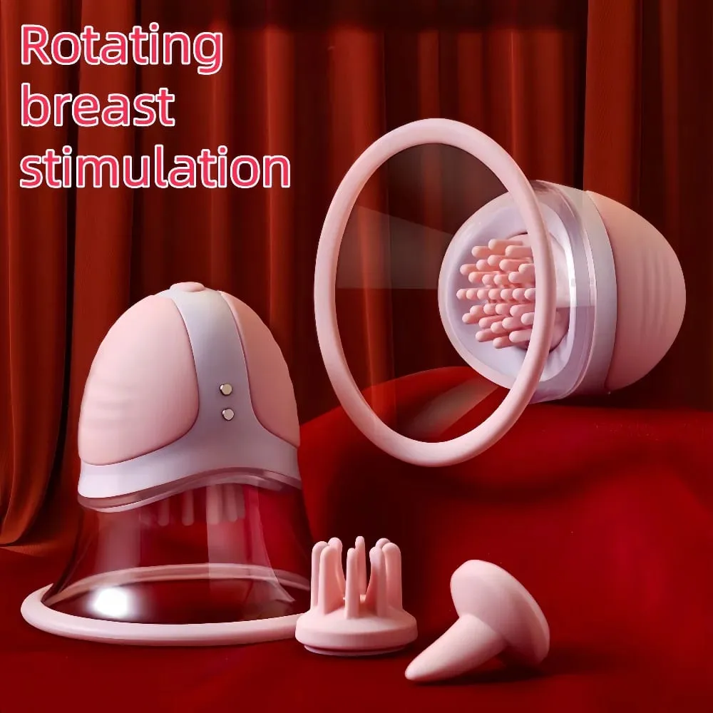 Breast Enlargement Suction Vibrator Rotating Tongue Licking Vacuum Pump chest Massager Nipple Stimulation Masturbator Sex — image 4