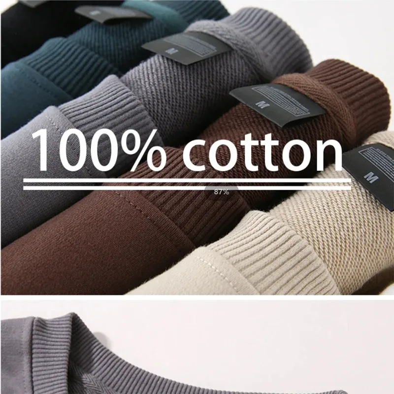 Spring Autumn High Quality O-Neck Sweatshirts Cotton Brand Embroidery logo Casual Hoodies Men Long Sleeve Women Tracksuit Tops — image 2