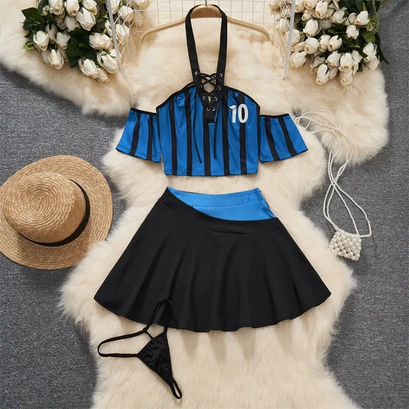 Women' Halter Neck Sleeveless Playsuit Sexy Cute Cow Black And White Contrast Bodysuit Hollow Lace Up Backless Erotic Lingerie — image 10