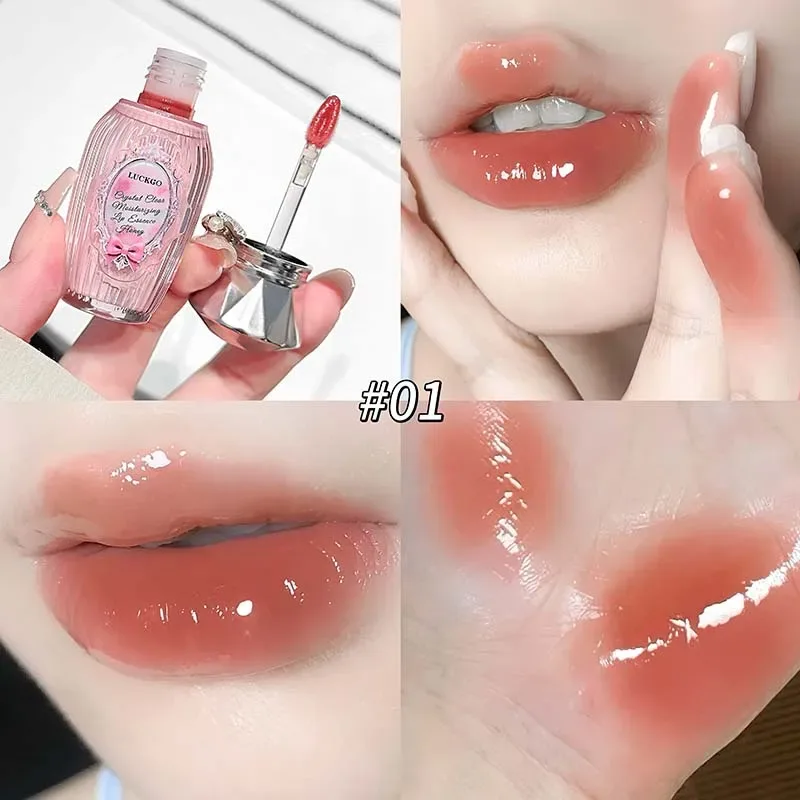 Vase Shape Water Light Lip Glaze Mirror Lipstick Lip Gloss Hydrating Moisturizing Coloring Long Lasting Autum Winter Lipstick