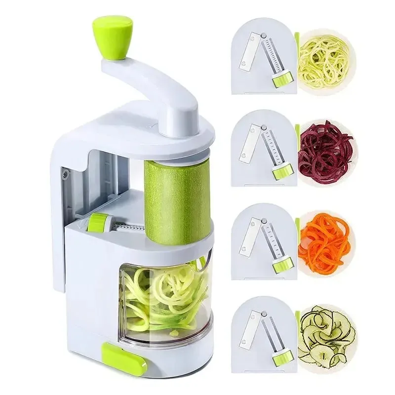 Vegetable Spiralizer 4-IN-1 Rotating Blade Veggie Spiralizer Zucchini Noodle Maker with Suction Cup Vegetable Cutter Slicer — image 1