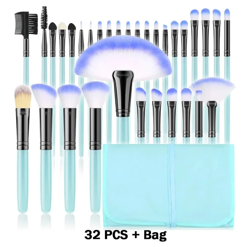 New 10/32PCS Makeup Brushes Set Soft Fluffy Powder Foundation Contour Blush Concealer Eyeshadow Blending Highlighter Beauty Tool — image 17