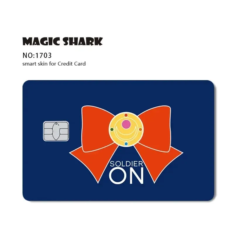100% New Arrival Conch Money Bow Anime Speend or Save Meme Credit Card Film Debit Card Sticker Skin — image 15