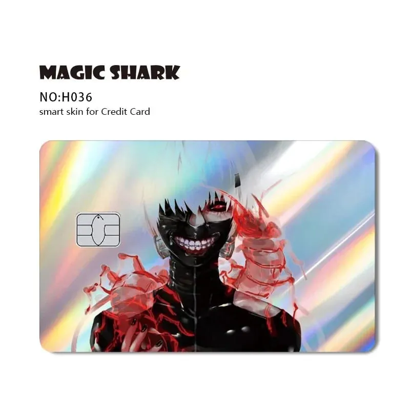 Magic Shark Skull Panda Hunter Broke Blue Eyes Dragon Laser Holographic Sticker Cover Film Skin for Credit Bank Debit Card — image 19
