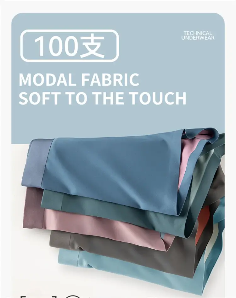 MiiOW 3pcs 100S Modal Antibacterial Man Boxer Underwear Men's Panties Seamless Sexy Men Underpants Soft Silky Male Boxershorts — image 16