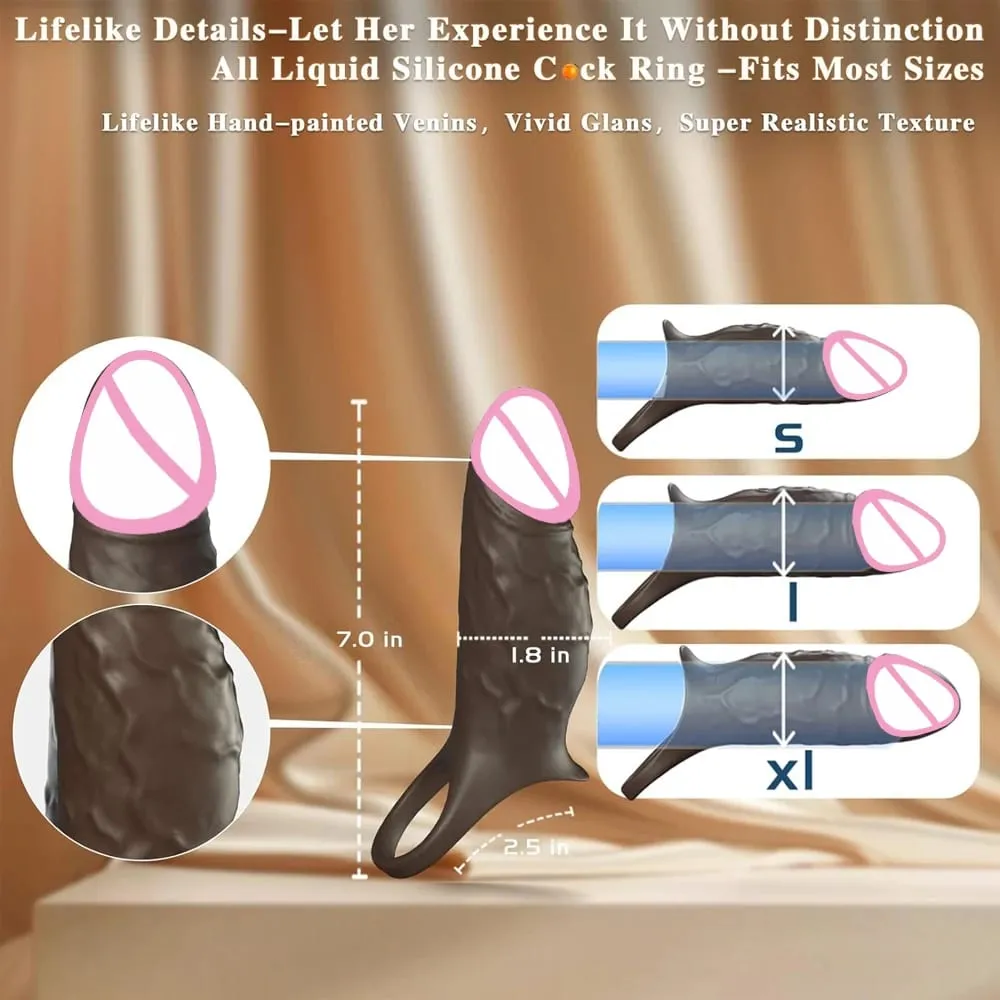 Silicone Condoms For Men Dick Delay Ejaculation Sex Toys Penis Enhancer Extender Reusable Condom Sexmachine Male Maturbator — image 6