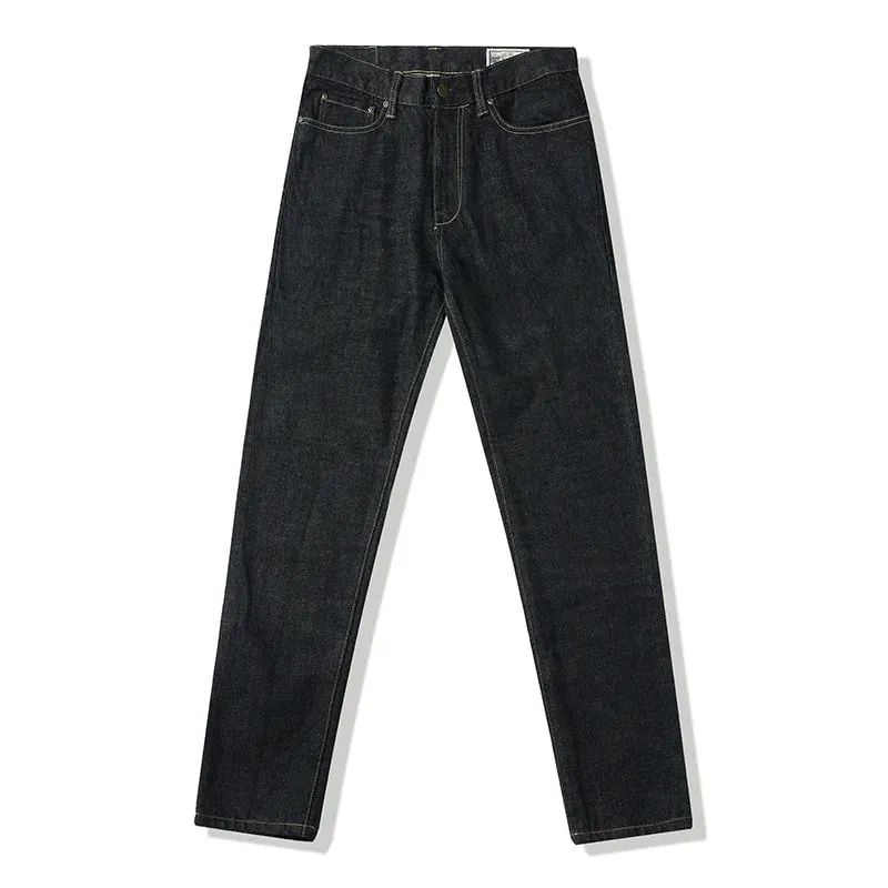 Okonkwo 15oz Selvedge Denim Five-Pocket Jeans Slim Fit Men's Raw Denim Narrow Leg Pants Zipper Fly