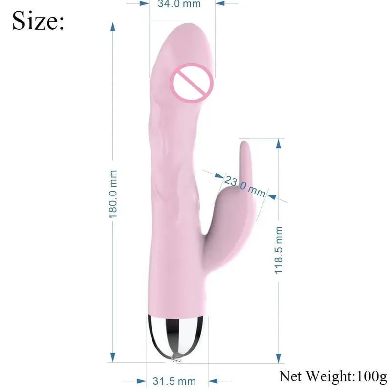 Obrovský silikonový vibrátor Dildo Rabbit pro ženy Stimulační masáž klitorisu Bodový vibrátor G 10 rychlostí Sexuální hračky pro dospělé — image 9