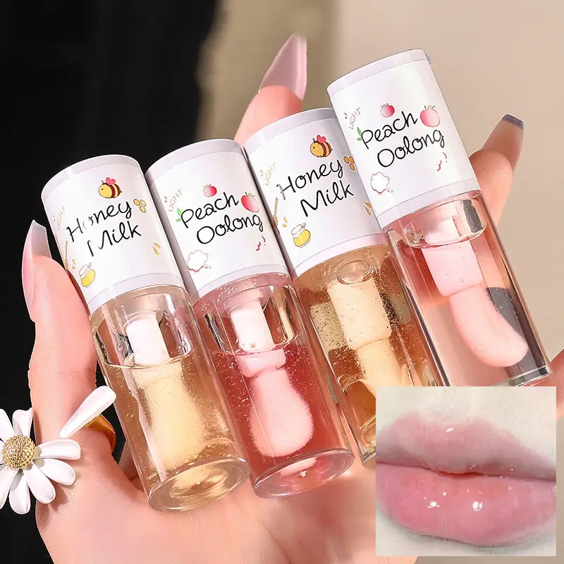 Make Up Korean Beauty Cosmetics Lip Ink Gloss Labial Lips Moisturizer Jelly Lipstick Bright Oil Moisturizing Balm Big Lip Brush — image 2