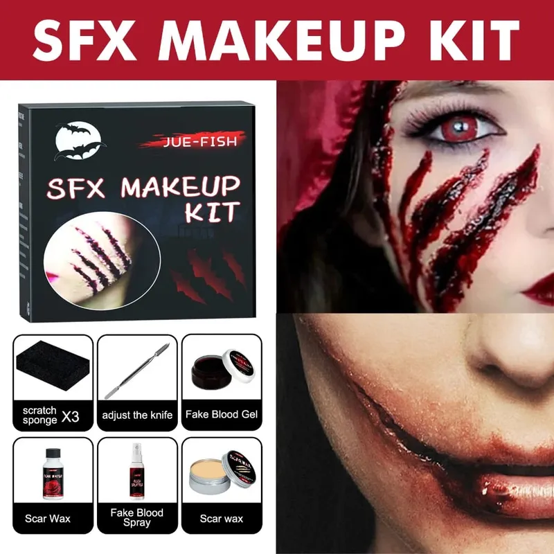 Halloween Face Painting Set Makeup Bag Special Effects Halloween Horror Cosplay Skin Wax Plasma Scar Painting Makeup Tools — image 2