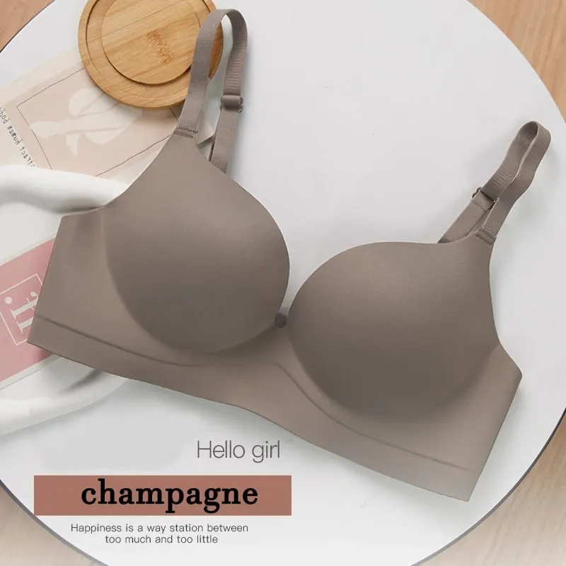 1 pz reggiseno push up senza fili da donna senza cuciture per donna reggiseno push up liscio marrone nudo coppa invisibile con ferretto da indossare ogni giorno — image 9
