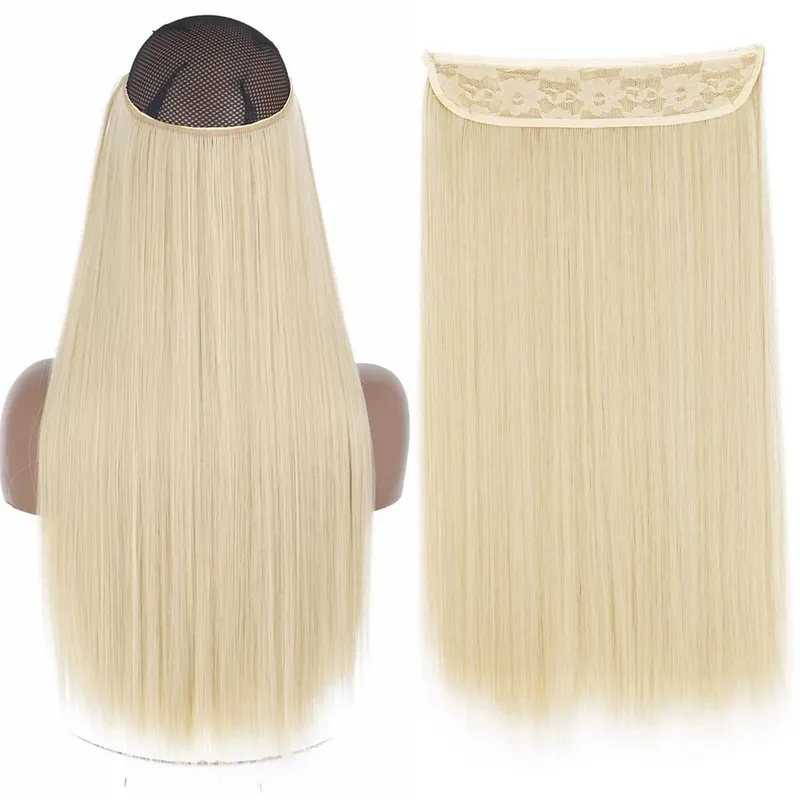 Synthetic No Clip Wave Hair Extensions Hidden Secret False Hairpiece One Piece Fish Line Fake Hair Piece — image 20