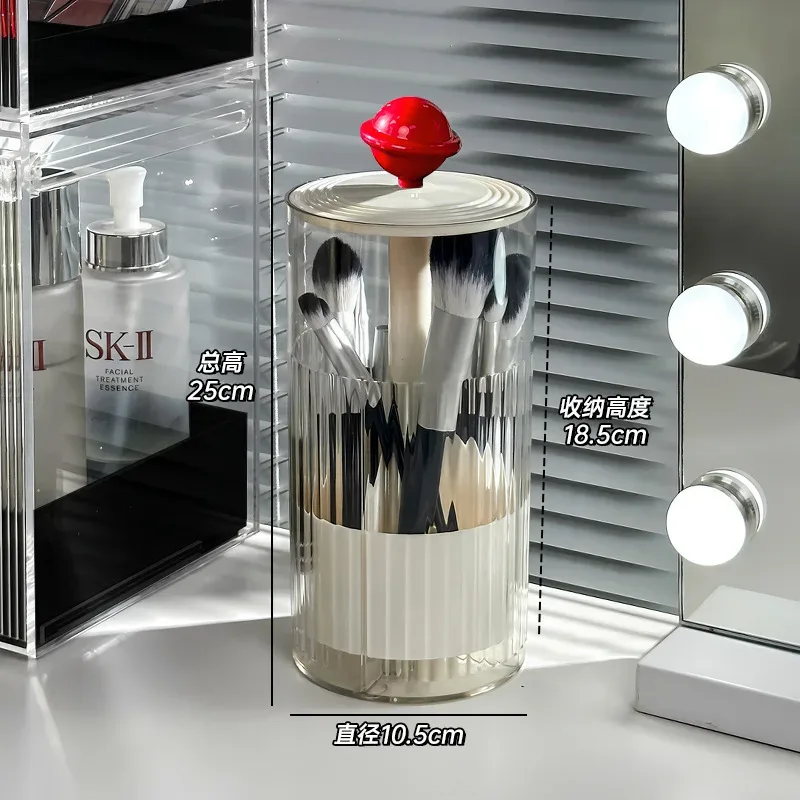 Automatic Lifting Makeup Brush Holder Dust Proof Cosmetic Organizer Luxury Desktop Storage Container Makeup Brushes Pens Holder — image 5