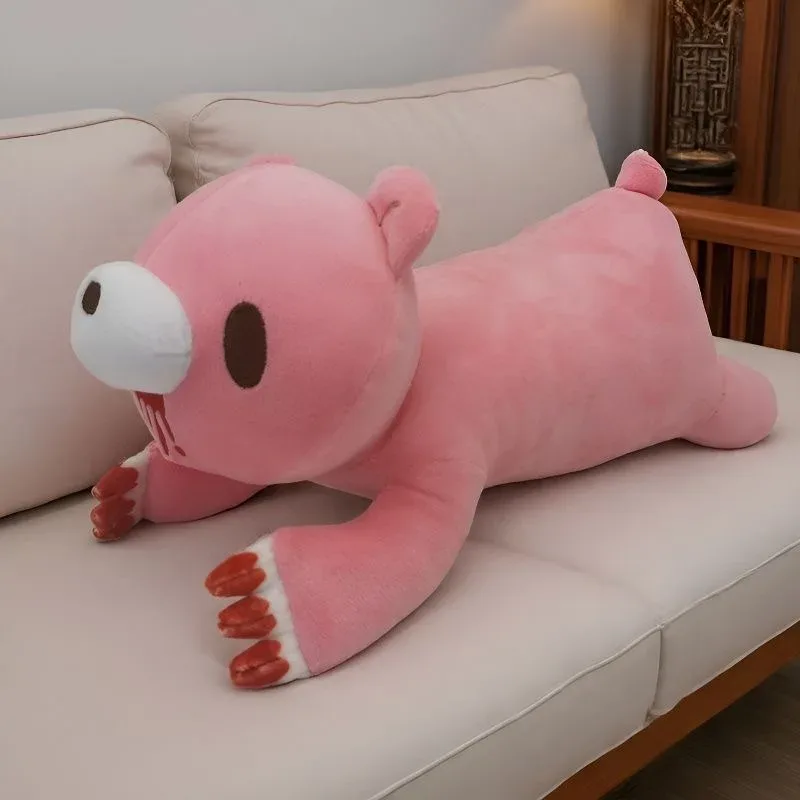 สีชมพูหมีโกหกหมอนPlushน่ารักยาวตุ๊กตายัดไส้ตุ๊กตานุ่มตกแต่งเบาะรองนอนของขวัญ — image 2