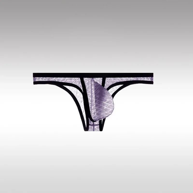 Men's Underwear Sexy Low Waisted Comfortable Triangle Pants Ice Silk Mesh Transparent Briefs
