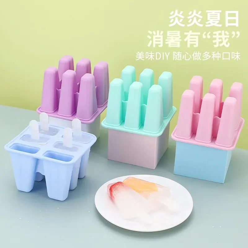 Moldes para picolés, 6 peças, moldes de silicone para picolés, sem bpa, reutilizáveis, fácil liberação, fazer gelo — image 8