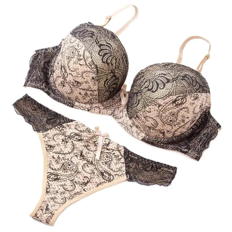 MOM Lady Lace Push Up BraS Sets 32/70 34/75 36/80 38/85 40/90 42/95 C D E F G Cup Underwear Panties Women Sexy Lingerie Bra B04 — image 9