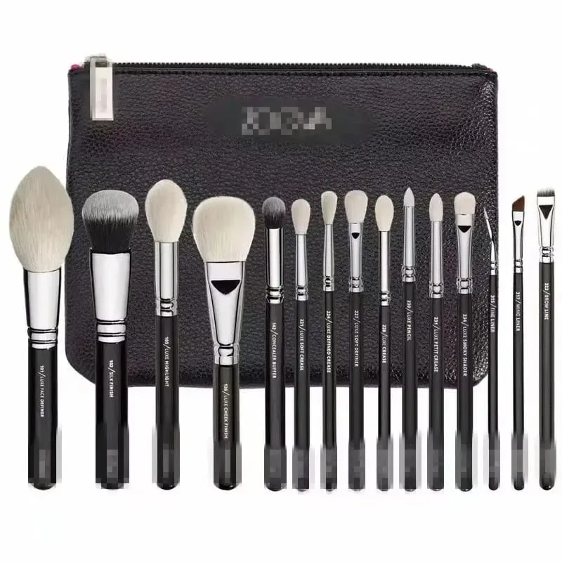 15 Brown/Black Brushes Loose Powder Blusher Eye Shadow Eyebrow High Gloss Makeup Brush — image 4