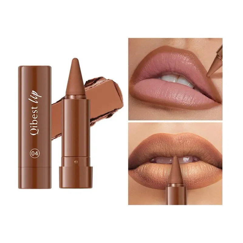 Waterproof Matte Lipstick Liner 2-in-1 Pencil High Pigmentation Lip Color Smooth Moisturizing Formula Natural Gradient Lipstick — image 9