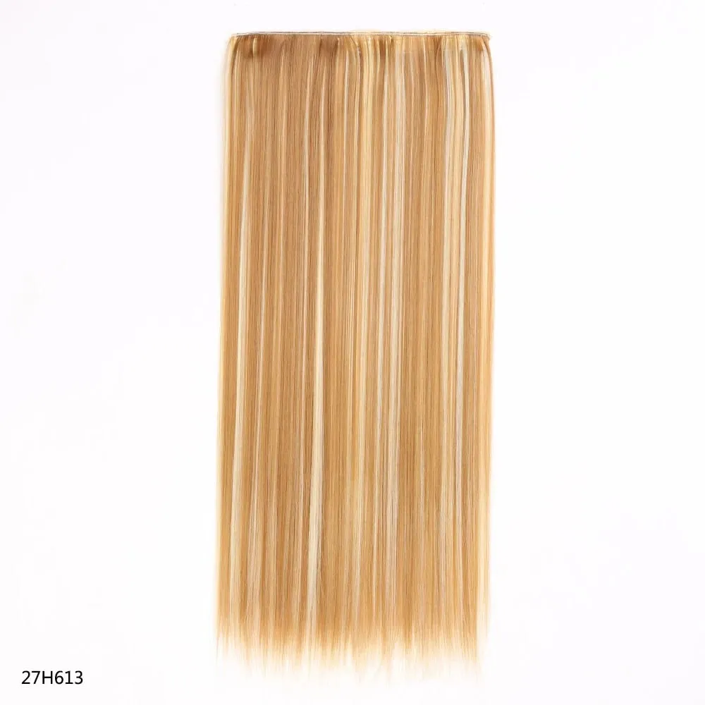 Syntetyczne przedłużanie włosów, jednoczęściowe z 5 klipsami, długie proste włosy blond, do codziennego użytku dla kobiet — image 14