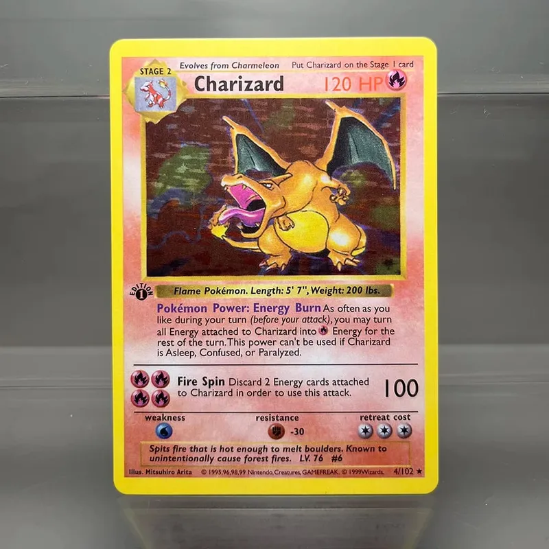 PKM Single Cards 1st Edition 1996 Mewtwo Charizard Dragonite Zapdos PTCG Foil Cards Base Set Game Collection PKM Proxy Cards — image 2