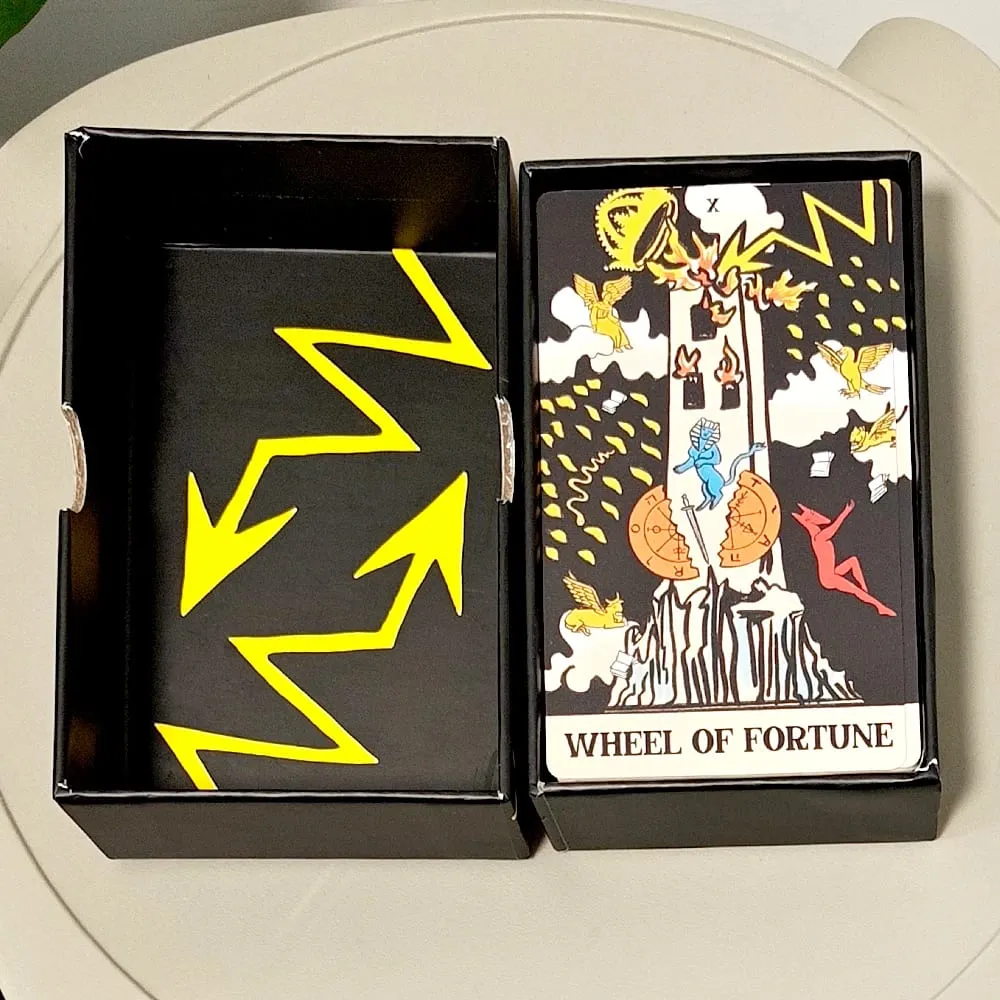 12*7 cm-es Tower Takeover Tarot Pakli merev dobozban Egyedi, 79 kártyás Tarot készlet átalakuláshoz és felszabaduláshoz, dupla dombornyomással — image 2