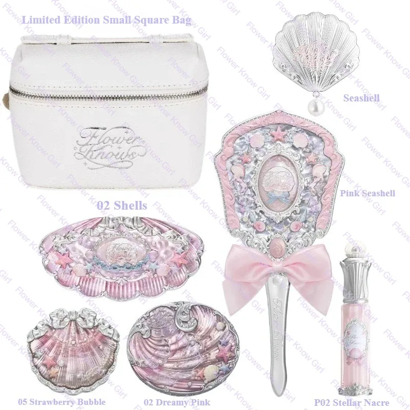 Makeup Flower Knows Shell's Jewel Mermaid Glow Set Eyeshadow Palette Blush Lip Gloss Makeup Bag Matte Glow Shimmer Primer Kit — image 10