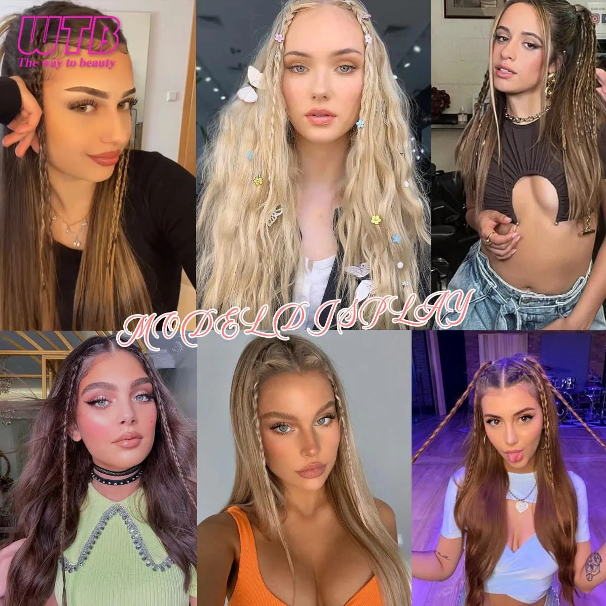 1 Piece/pack 22 Inch Clip On 3 Braid One Piece Synthetic Fiber Hair Extension Women Daily Party Wear Clip Extension Blonde Hairp — image 7