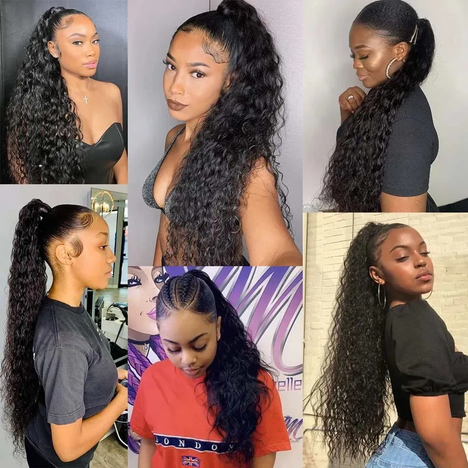 15A Curly Clip In Hair Extensions Human Hair Water Wave Clip 8PC/Set 120g Curly Wavy Clip Hair Wig For Women Remy Virgin Hair