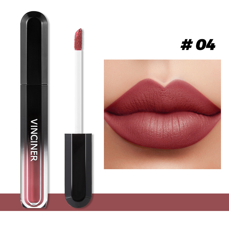 12 Colors Liquid Lipstick Matte Dark Brown Lip Gloss Cosmetic Waterproof Red Lip Glaze Non-stick Cup LongLasting Lip Tint Makeup — image 9