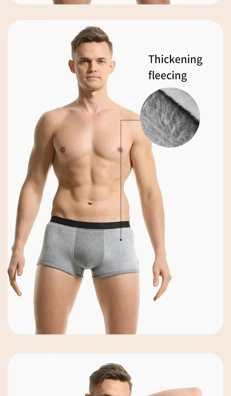 Men's thermal underwear with fleece and thickened pants, autumn and winter cold-proof shorts, sporty straight-leg underpants — image 10