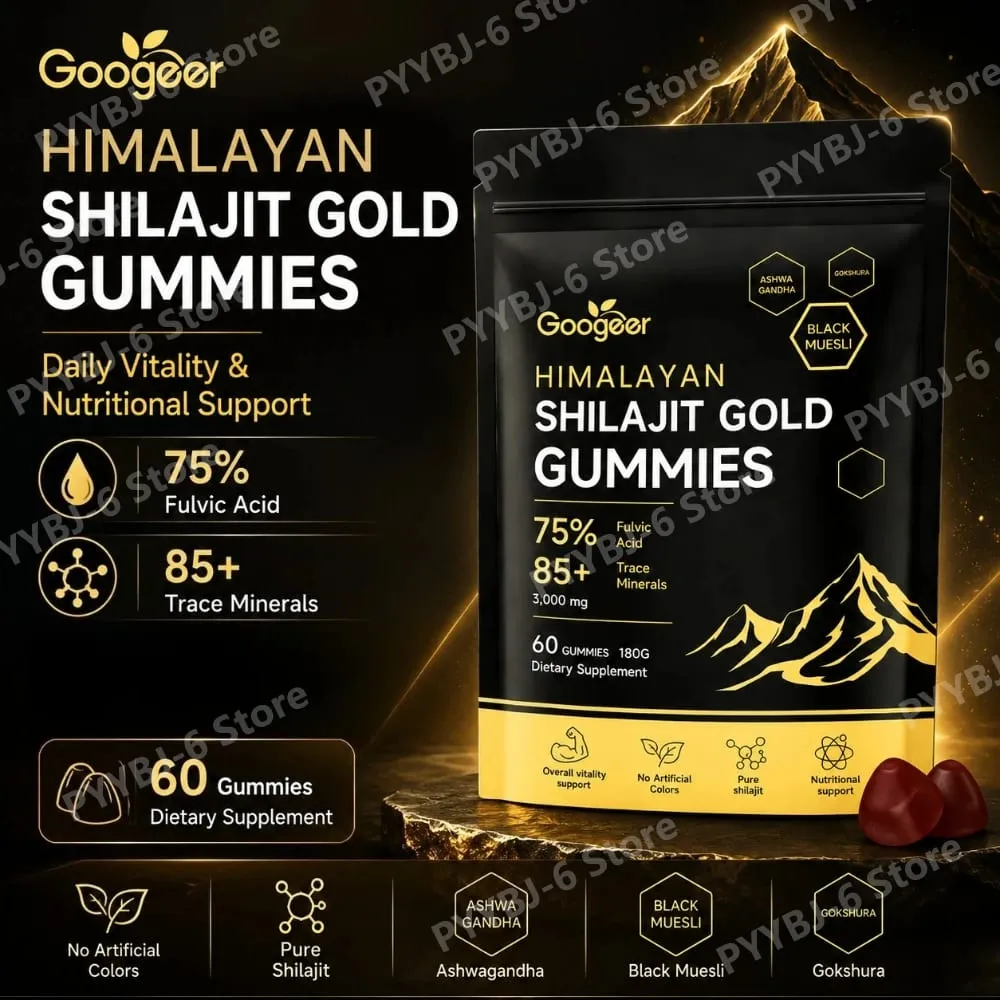 Himalayan Shilajit Gold 60 Gummies Minerals Formula תומכת בחיזוק אנרגיה וחיוניות הגוף תוסף תזונה טבעי — image 2