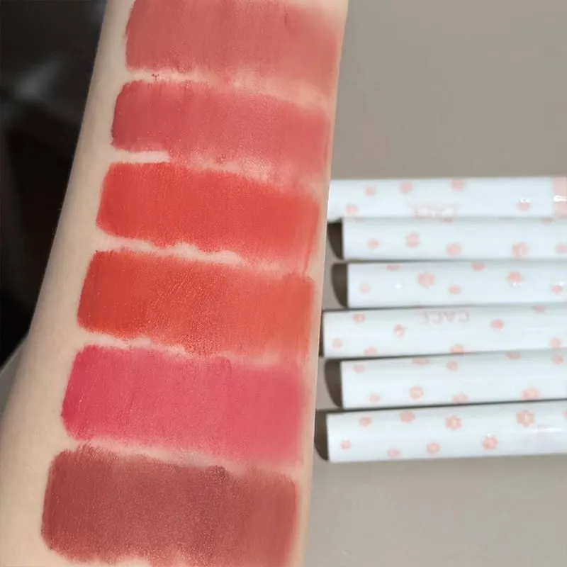 6 Colors Matte Velvet Lip Mud Sers Waterproof Lasting Nude Liquid Lipstick Red Lip Tint Nourishing Lip Clay Cosmetic Kits — image 6