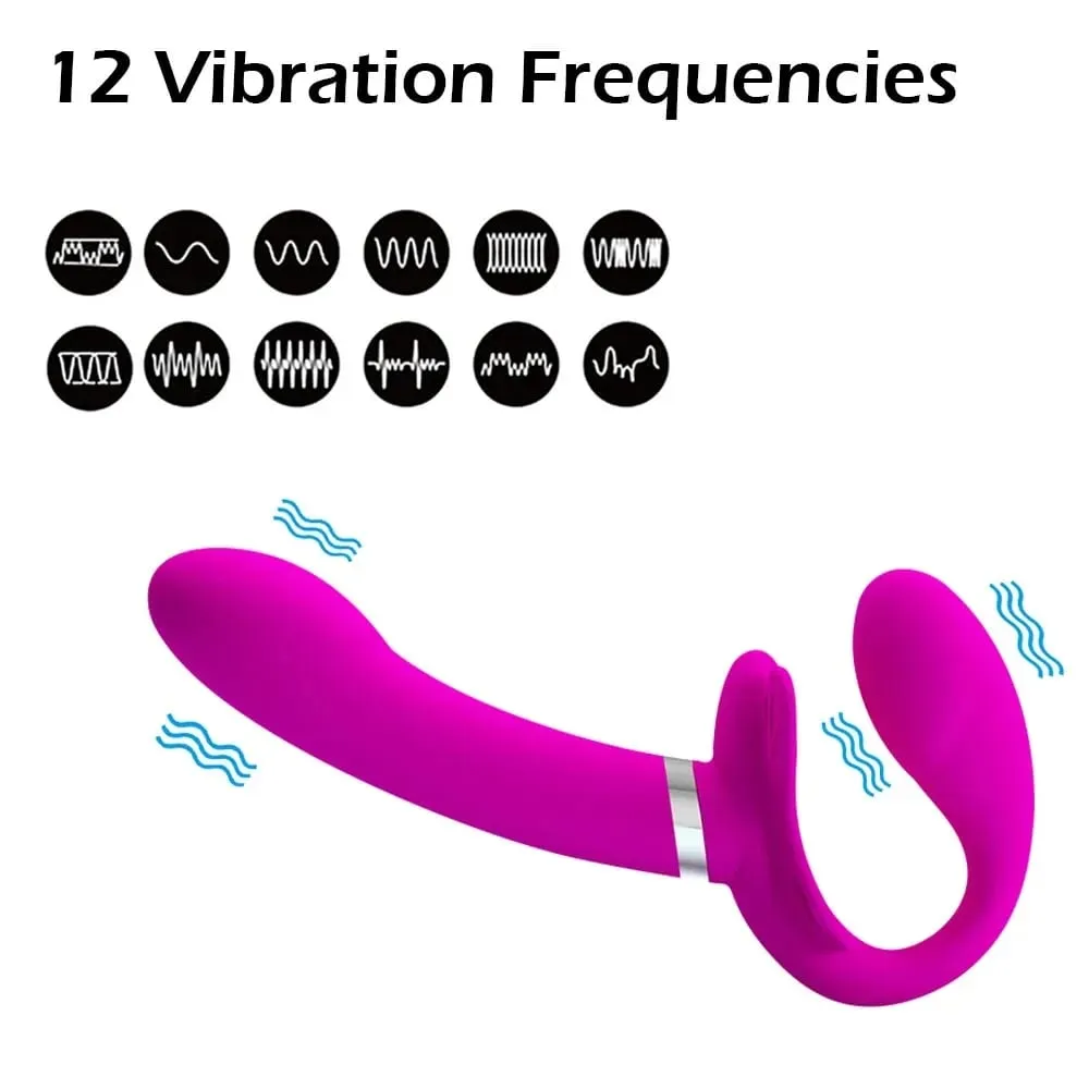 Strapless Strap-on Dildo Vibrators for Women Double-heads Vibrating Penis Lesbian Erotic Toys for Adult Sex Toys for Couples — image 2