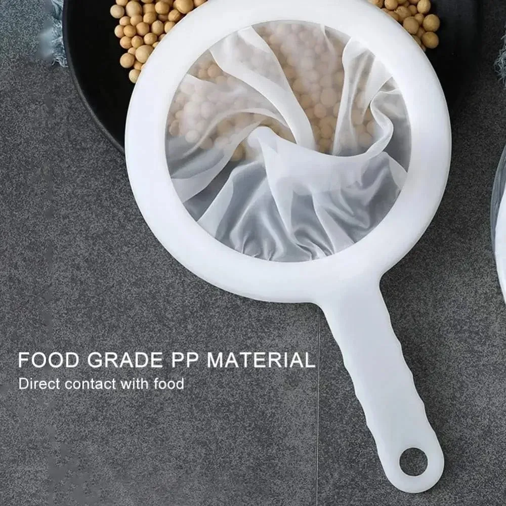 120 200 400 Mesh Kitchen Ultra-Fine Nylon Mesh Strainer Plastic Sieve Filter Spoon For Soy Milk Coffee Milk Yogurt Juice — image 3