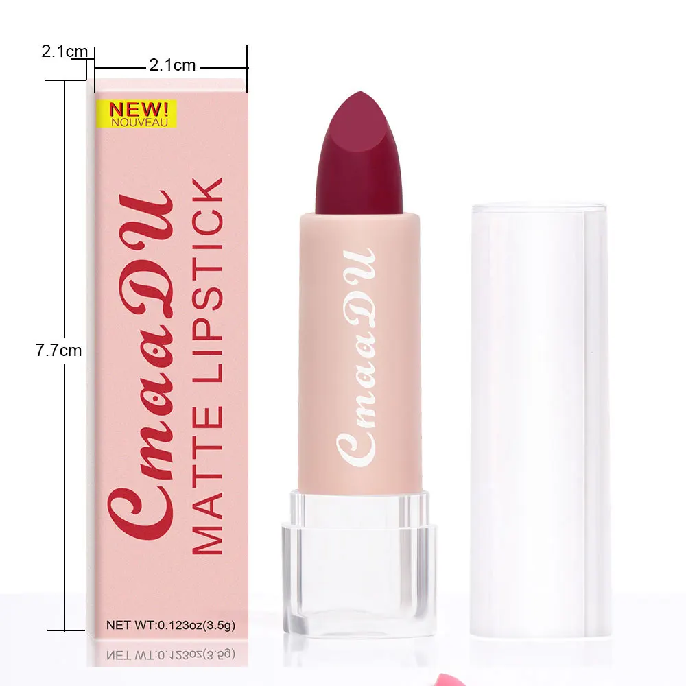 Matte Nude Pink Velvet Lipstick Milk Silky Texture Lips Stick Lasting Waterproof Matte Lipsticks Sexy Red Lipstick Korean Makeup