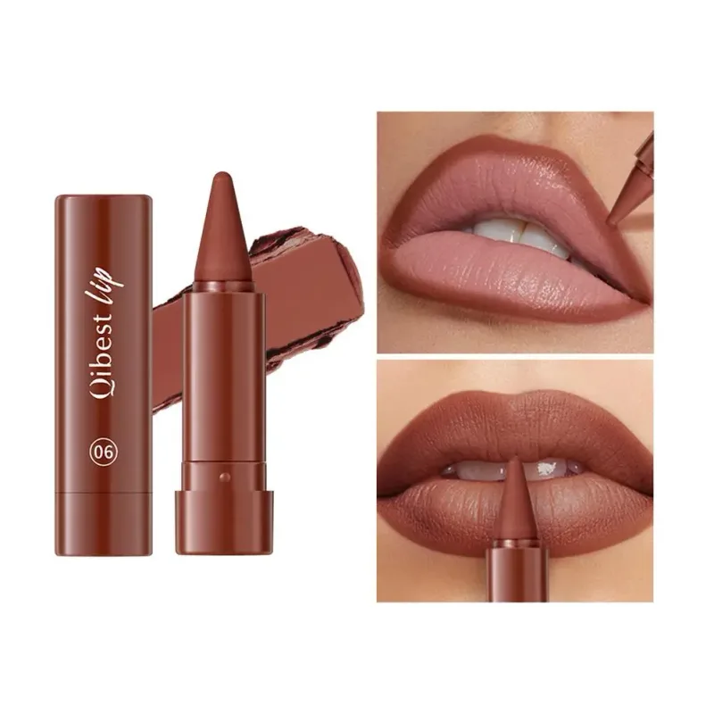 Waterproof Matte Lipstick Liner 2-in-1 Pencil High Pigmentation Lip Color Smooth Moisturizing Formula Natural Gradient Lipstick — image 11
