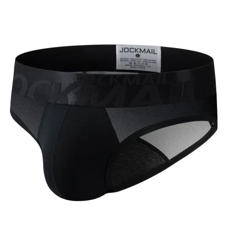 Jockmail กางเกงในชายเซ็กซี่ชุดชั้นในชายผ้าฝ้าย Low Rise Underpant เส้นด้ายสุทธิลูกไม้, Breathable ฤดูร้อนกางเกงขาสั้น calzoncillos hombre slip — image 35