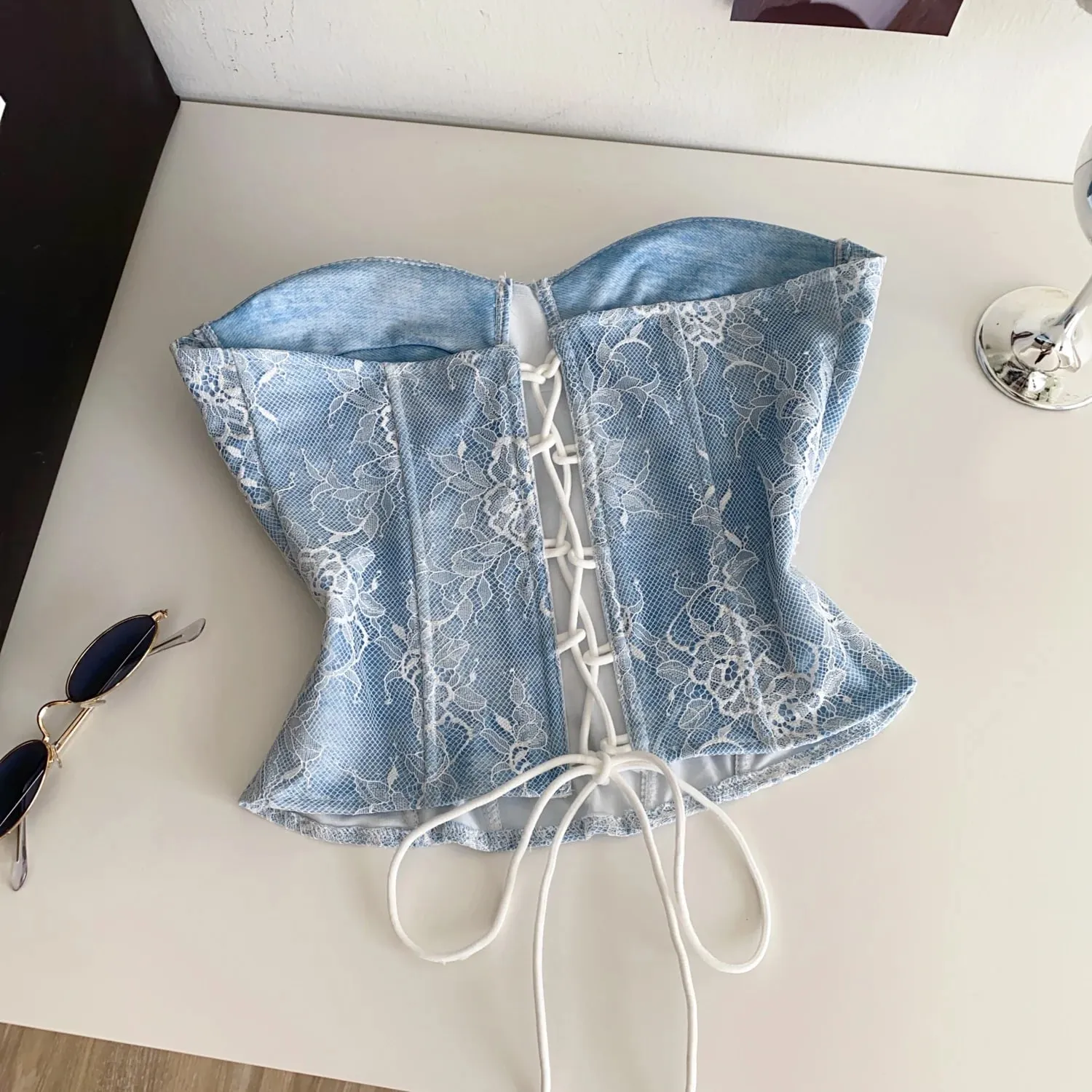 Sexy Lace Strapless Mini Top Ladies Backless Bandage Camisole 2025 Fashion Women Hotsweet Senior Chic Beachwear Corset — image 8