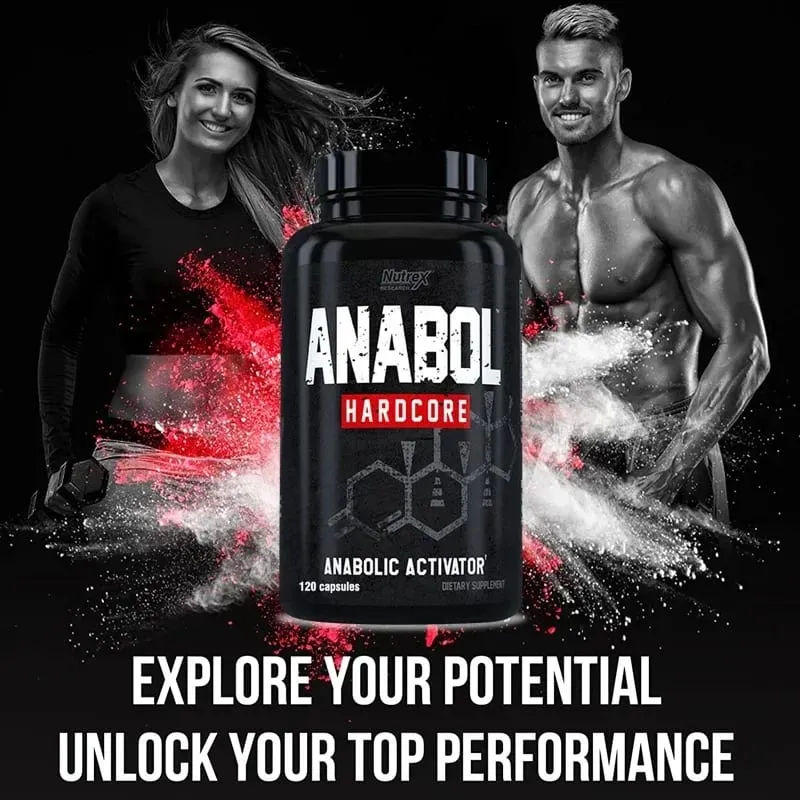 Anabol Hardcore - Muscle Supplement Dietary Capsules Lean Muscles Strength Growth Repair Recovery 6-Keto-Diosgenin Acetate