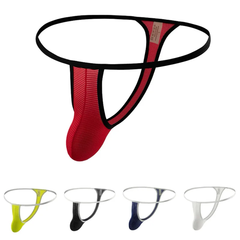 Men Solid Color Lingerie Sexy Mesh Breathable Brazilian Underwear Lounge Sexy Tоy Mens Underpants Unisex Panties Thong G-String — image 1