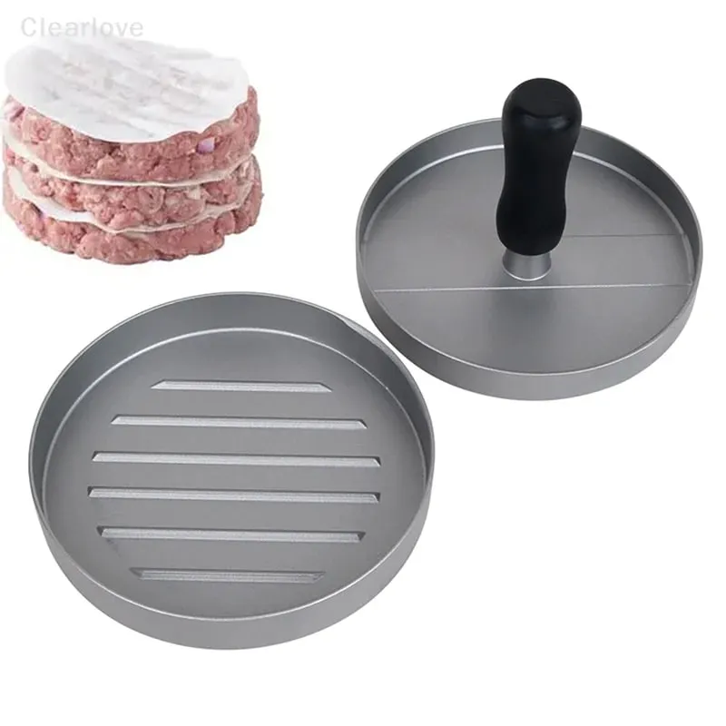 Burger Press Stainless Steel Smash Hamburger Presses Meat Mold for Deli Meats Kitchen Accessories Patties Meat Masher Circular — image 2