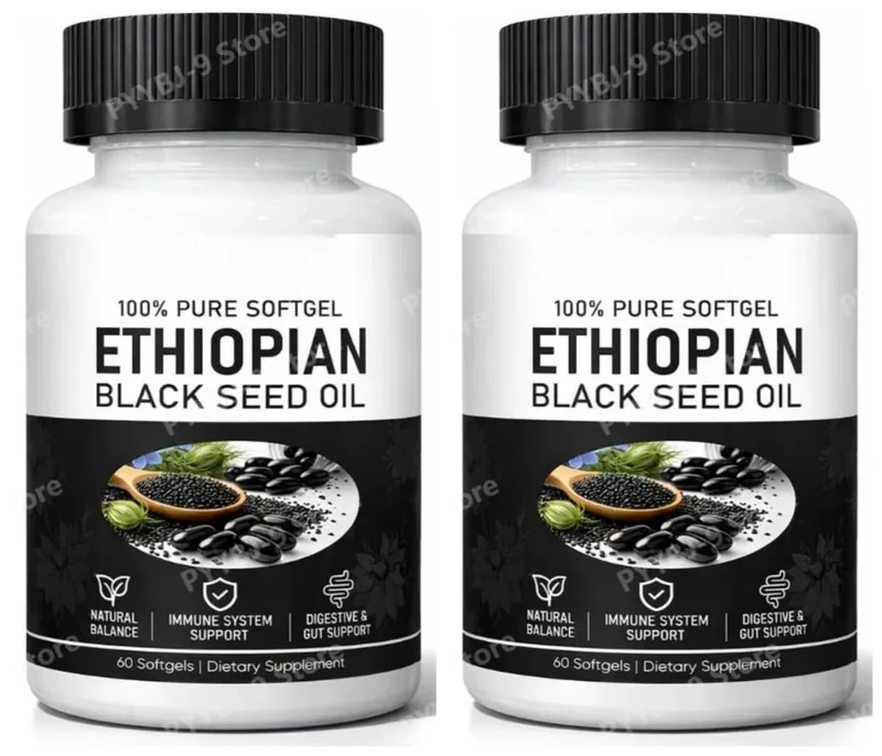 Etiyopya Çörek Otu Yağı Softgels 800mg Soğuk Preslenmiş Bitkisel Özlü Kapsüller Günlük Sağlık Dengesi Desteği GDO'suz 60 Sayısı — image 7