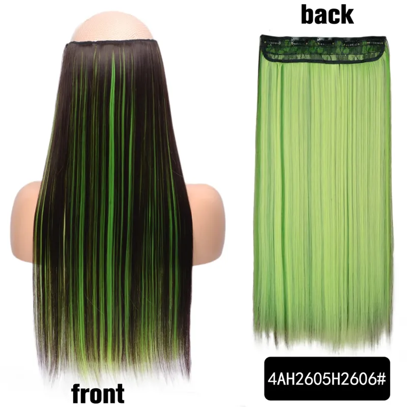 Long Straight Curly One Piece 5clips Clip-in Extensions 22Inch Heat Resistant Hairstyles Colour Mix Blonde Hair Piece For Women — image 87